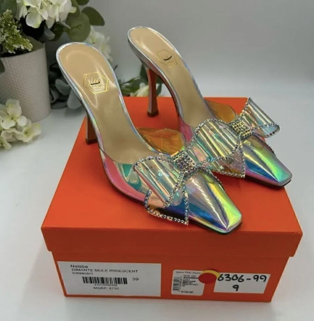 Women’s Nalebe diamanté iridescent mule, size 39 made in Italy